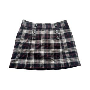 GAP Black Plaid Mini Skirt with Red Accents